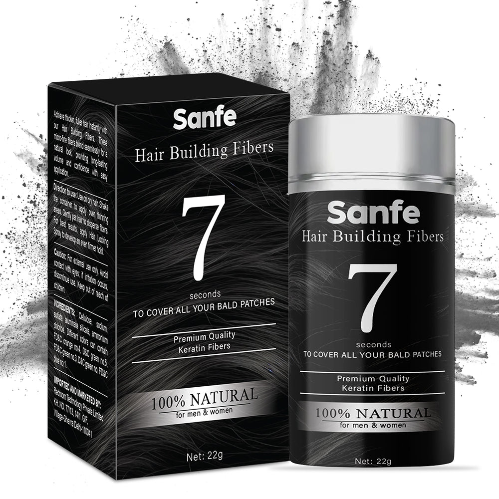 Sanfe Instant Bald Spot Covering Fibers 22gm - Black (M)