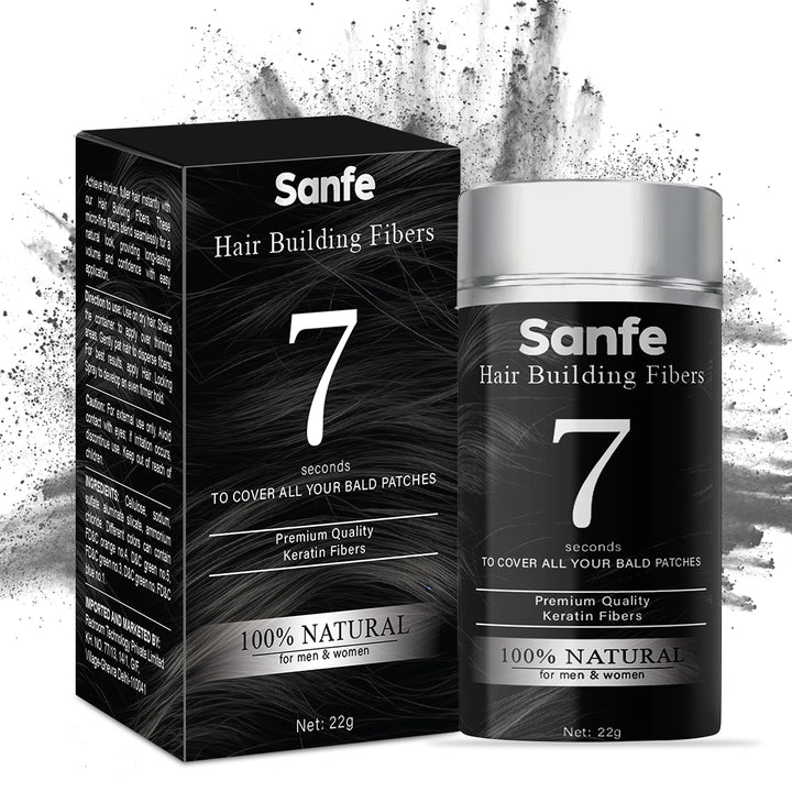 Sanfe Instant Bald Spot Covering Fibers 22gm - Black (M)