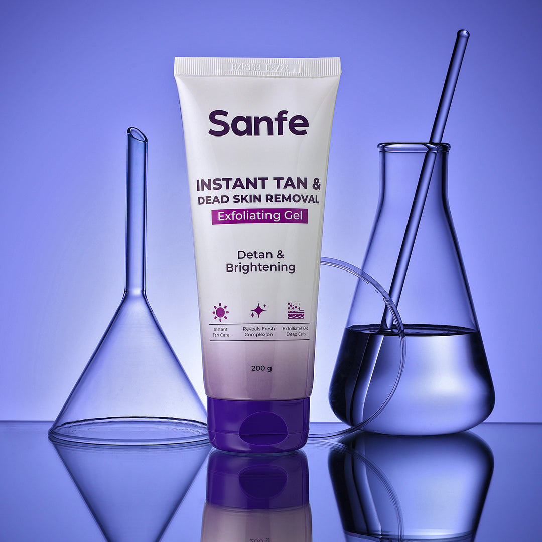 Sanfe Instant Tan & Dead Skin Removal Exfoliating Gel 200g (Pack of 4)