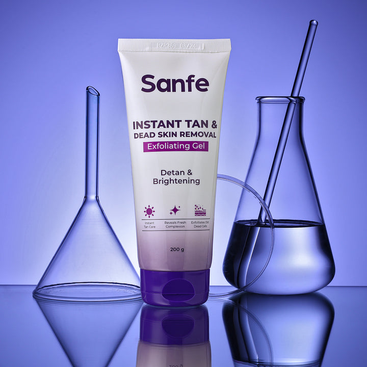 Sanfe Instant Tan & Dead Skin Removal Exfoliating Gel 200g (Pack of 4)