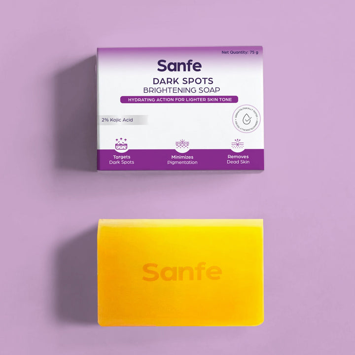 Sanfe Kojic Acid Soap for Dark Spots & Pigmentation - Pack of 3