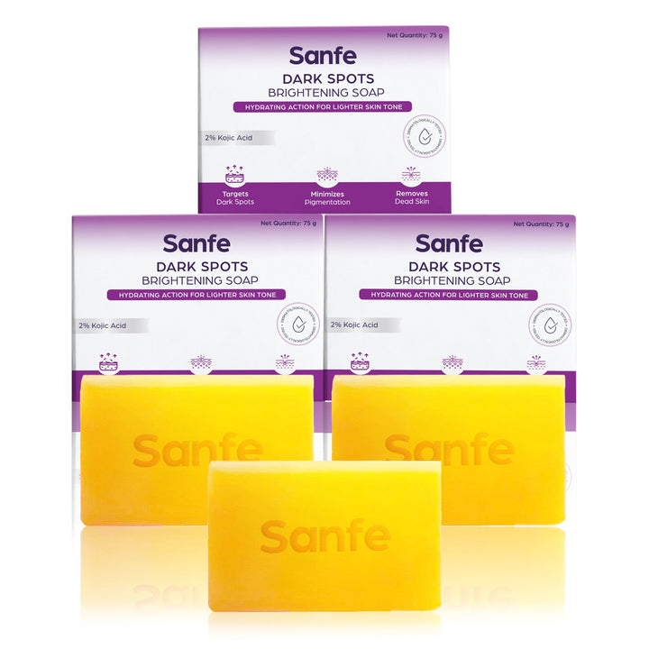 Sanfe Kojic Acid Soap for Dark Spots & Pigmentation - Pack of 3