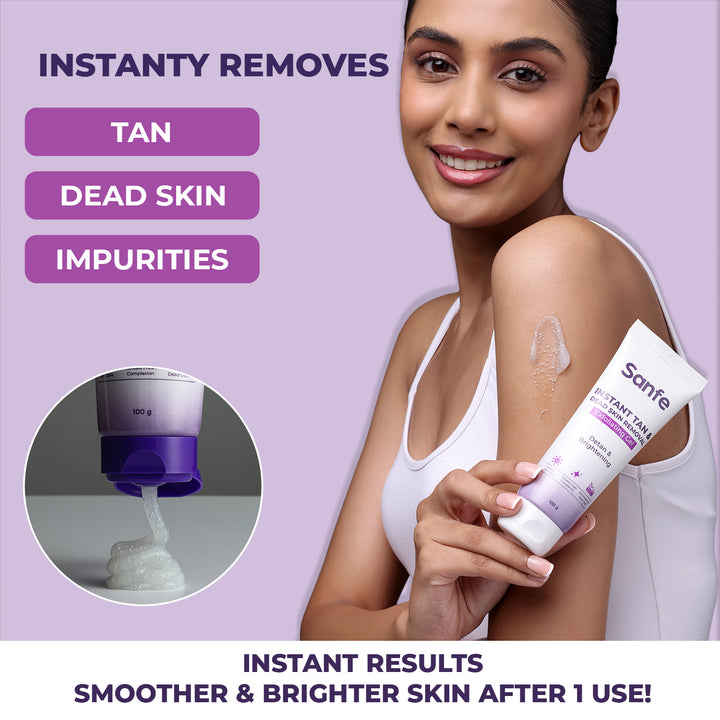 Sanfe Instant Tan & Dead Skin Removal Exfoliating Gel 200g (Pack of 4)