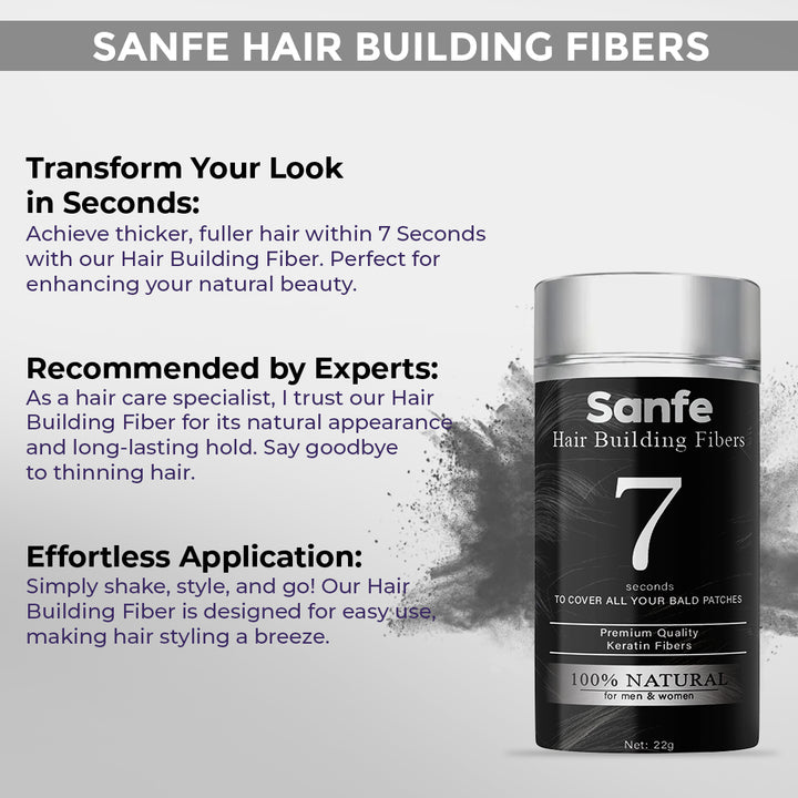 Sanfe Instant Bald Spot Covering Fibers 22gm - Black (M)
