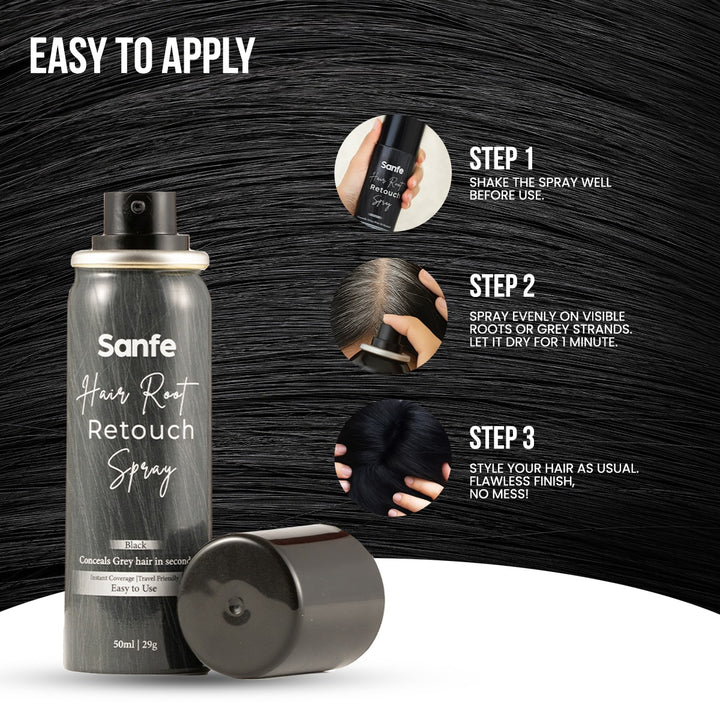 Grey to Black Instant Touch-Up Spray