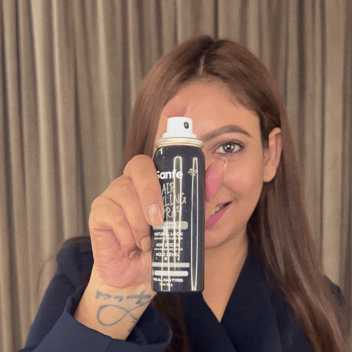 Sanfe Hair Styling Spray Fast Drying Formula, 12 Hours Hold Natural Look, Non-Sticky - 50gm