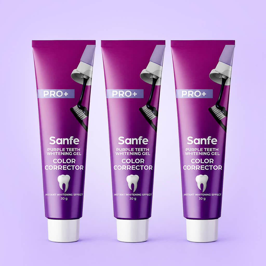 Sanfe Purple Teeth Whitening Gel | Instant Stain Removal & Bright