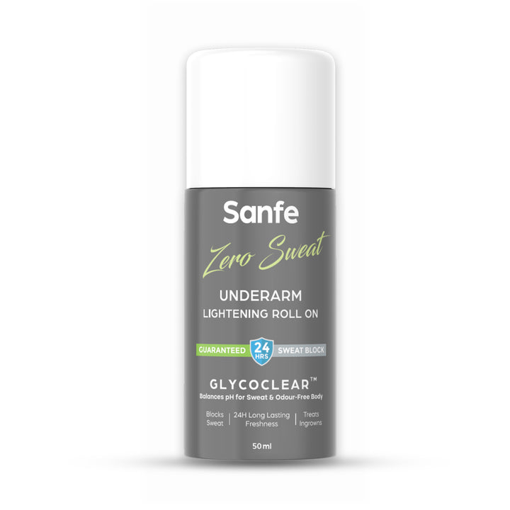 Sanfe Zero Sweat Underarm Lightening Roll On Lightens Men & Women, 50ml