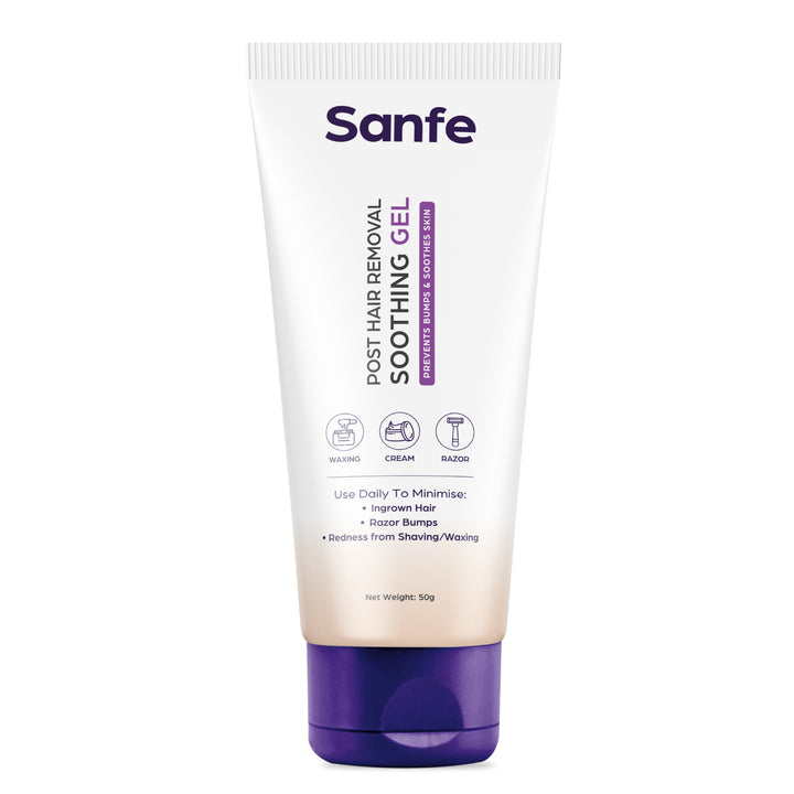 Sanfe Post Hair Removal Soothing Gel For Women | Prevents From Razor Bumps & Redness | Minimizes Ingrown Hair | 0% Alcohol | 50g