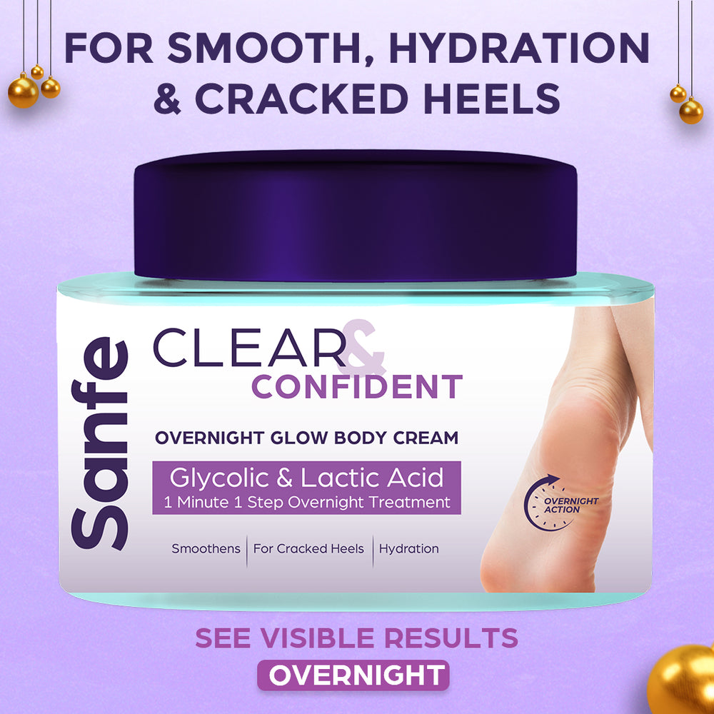 Clear & Confident Overnight Glow Body Cream for Dry & Cracked Feet