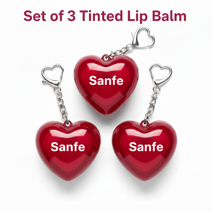 HookedHeart Keychain Tinted  Lip Balm (Pack of 3)