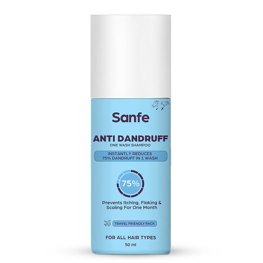 Sanfe Anti Dandruff One Wash Shampoo Removes Dandruff, Helps With Itching & Irritation 50ml