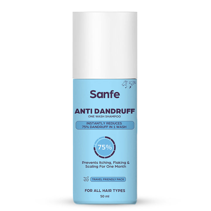 Sanfe Anti Dandruff One Wash Shampoo Removes Dandruff, Helps With Itching & Irritation 50ml