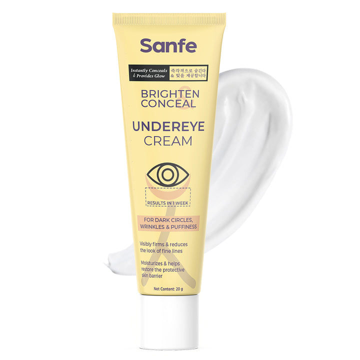 Sanfe Brighten & Conceal Undereye Cream| For dark Circlers, wrinkles& Puffiness 20g