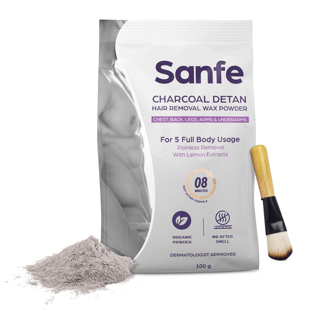 Sanfe Charcoal Detan Hair Removal Wax Powder