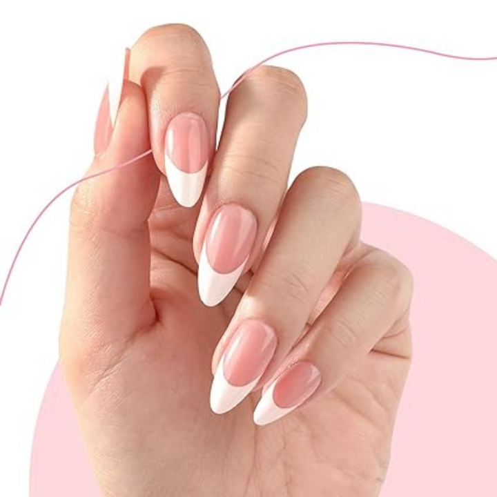 Sanfe Instant Stick On Nails - French Almond - 27 nails