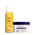 Sanfe Clean & Detan Kit | For Arms & Legs | Sanfe Hair Removal Spray  & Sanfe Instalite Wipe-off Body Cream| For Men