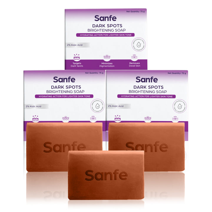 Sanfe Kojic Acid Soap for Dark Spots & Pigmentation - Pack of 3