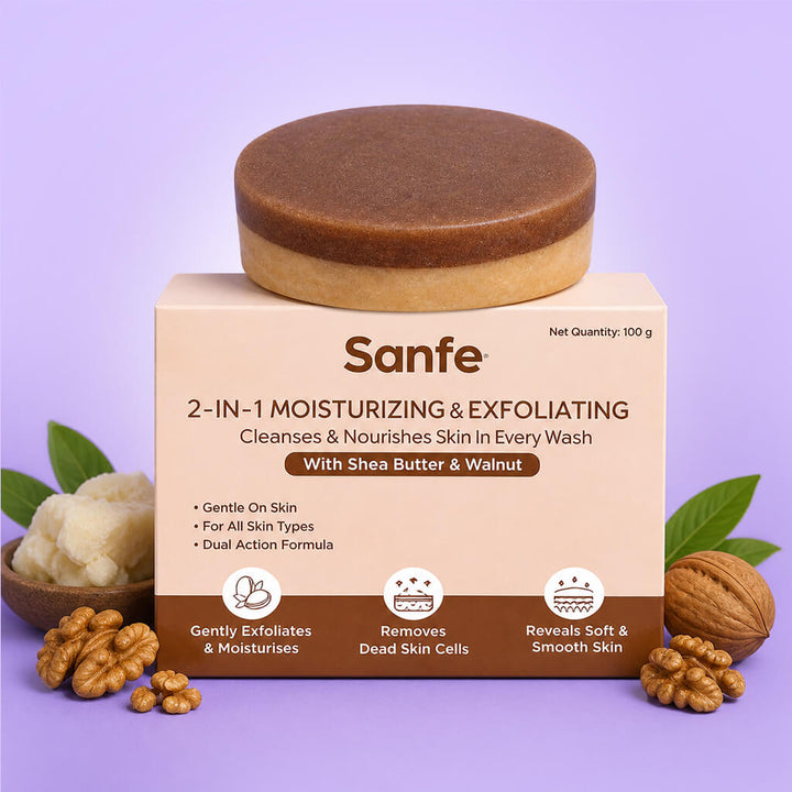 Sanfe 2-in-1 Moisturising & Exfoliating Soap