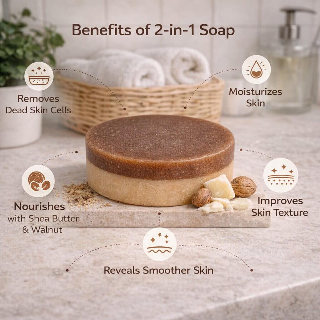 Sanfe 2-in-1 Moisturising & Exfoliating Soap