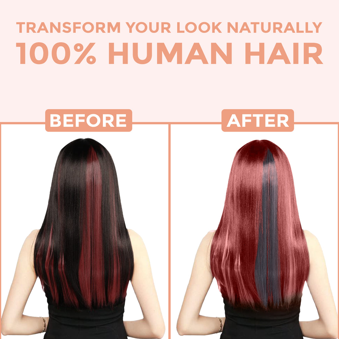 Sanfe Hair Extensions - 100% Human Hair | Washable - Natural Black