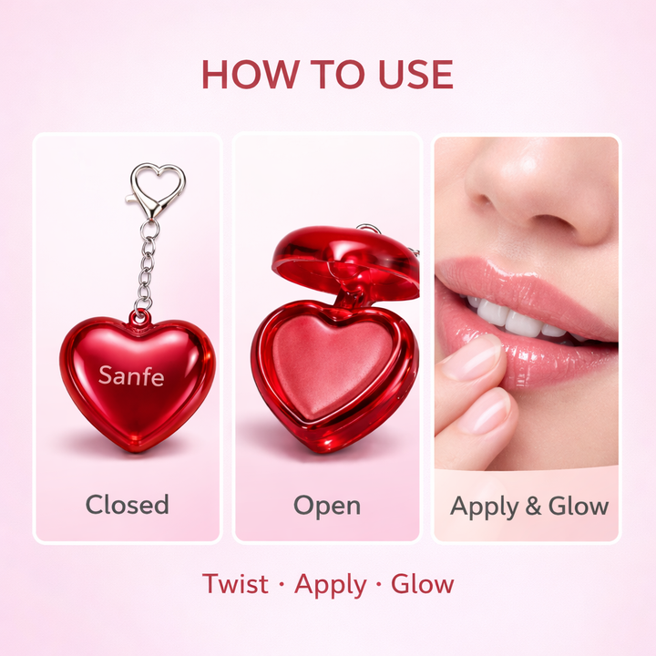 HookedHeart Keychain Tinted  Lip Balm (Pack of 3)