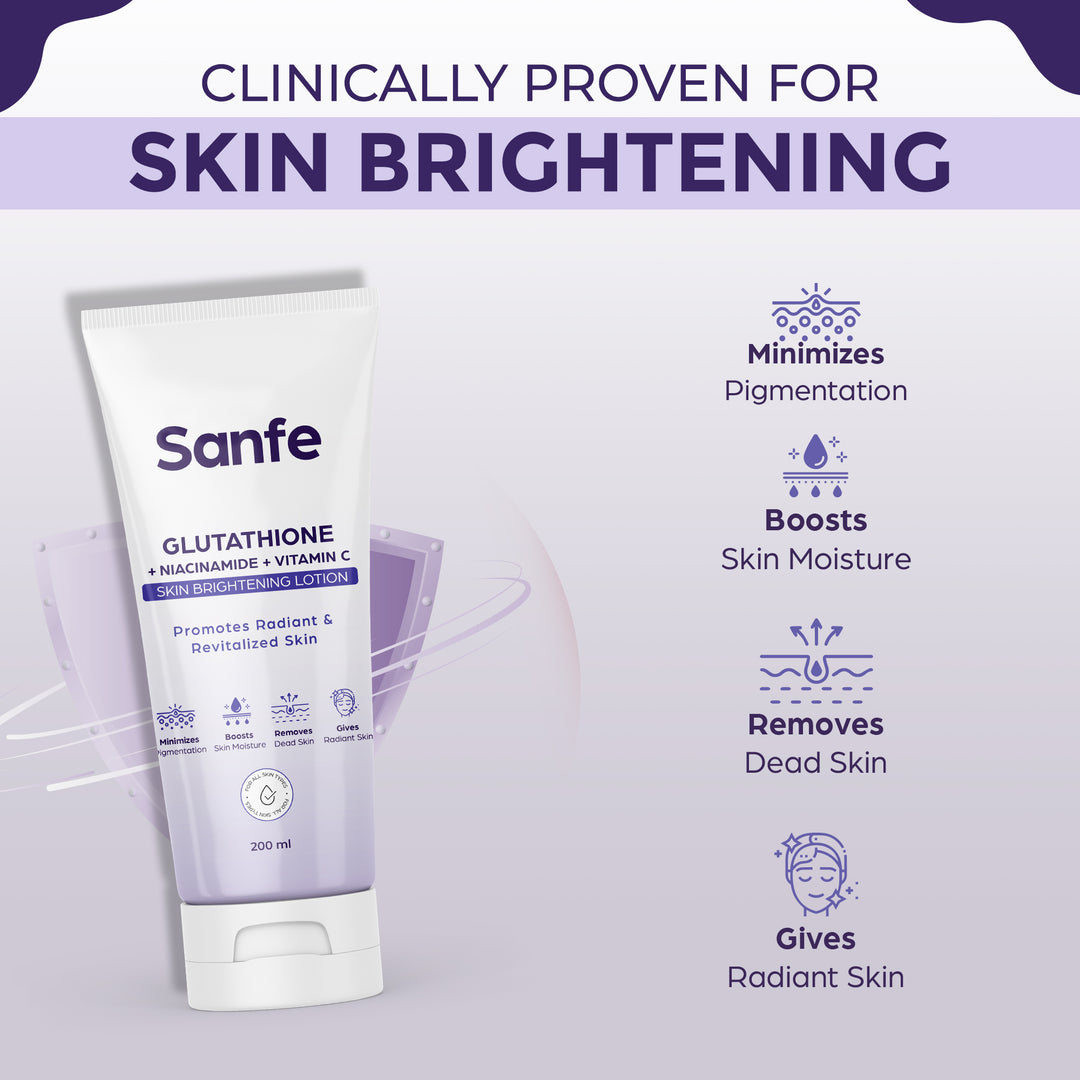 Sanfe Glutathione + Niacinamide + Vitamin C Skin Brightening Lotion - 200ml