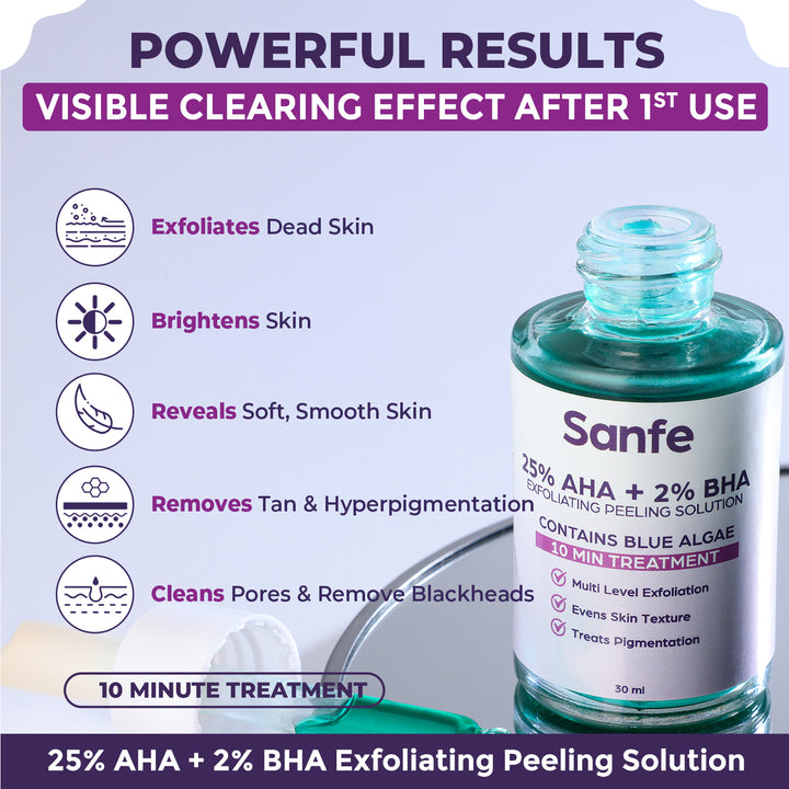 Sanfe 25% AHA +2%BHA Exfoliating Peeling Solution - 30ml