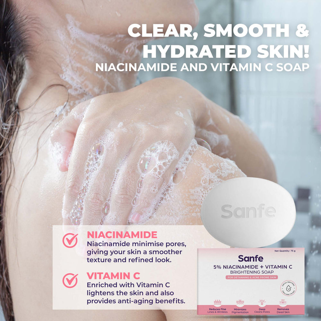 Sanfe 5% Niacinamide & Vitamin C Brightening Soap