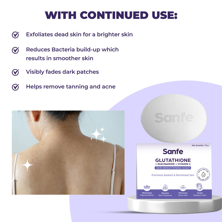 Sanfe Glutathione+Niacinamide+Vitamin C Brightening Soap  75gm