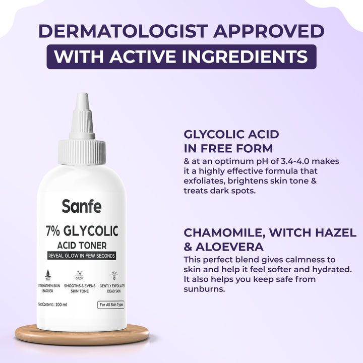 Sanfe 7% Glycolic Acid Toner - 100 ml