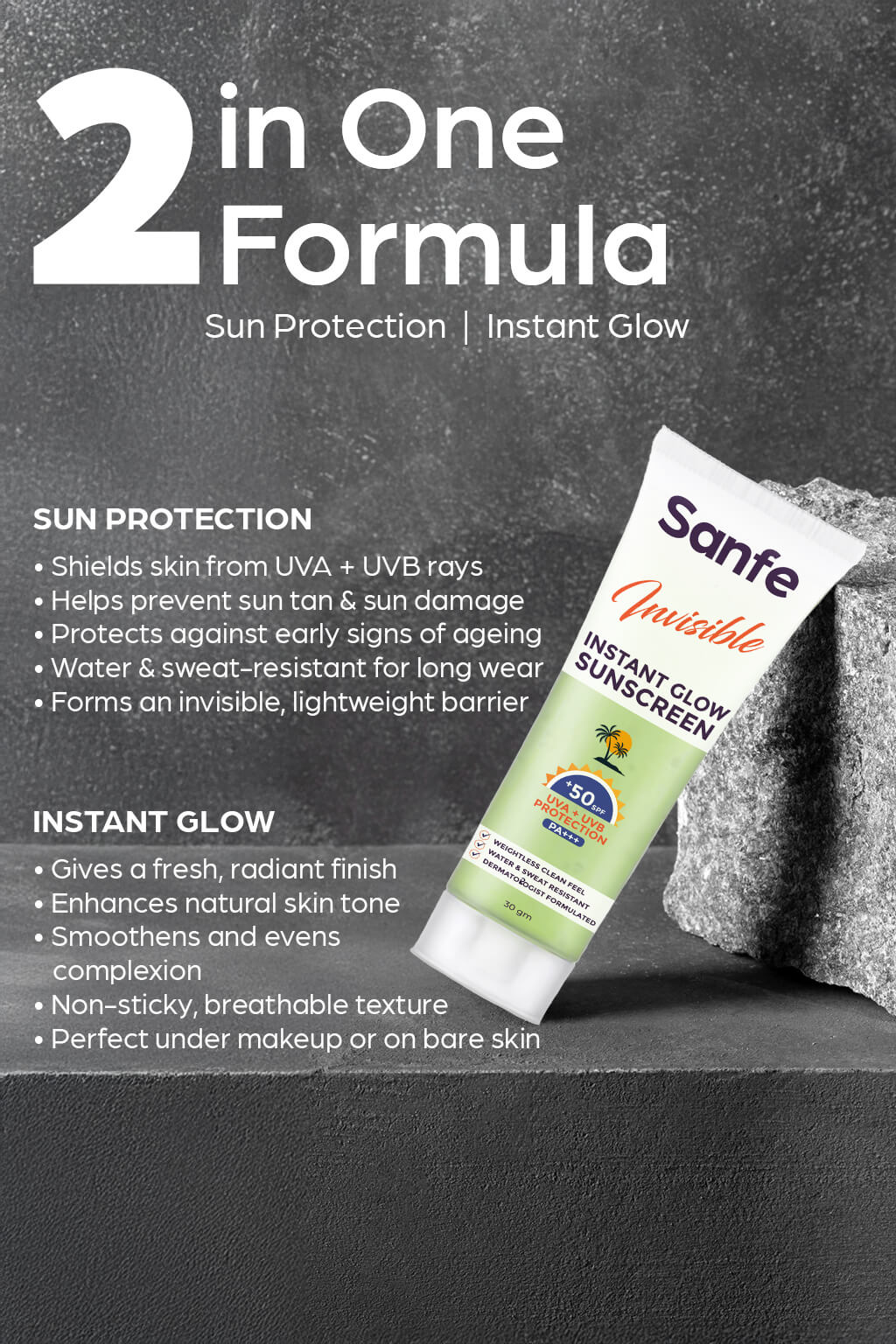 Sanfe Invisible Instant Glow Sunscreen - 30gm