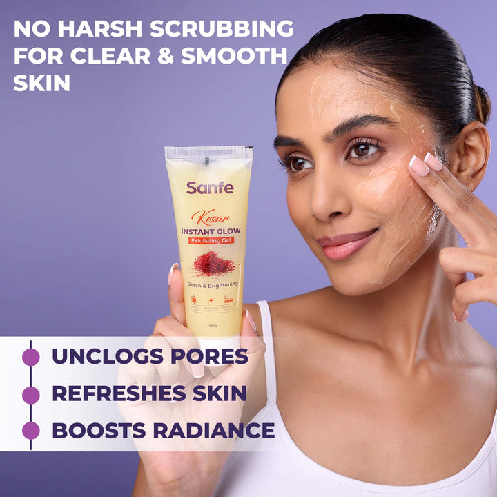 Sanfe Kesar Instant Glow Exfoliating Gel - 100g