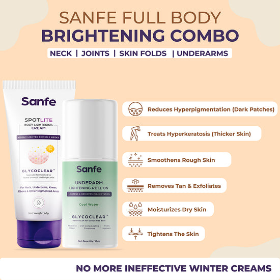 Sanfe Full Body Brightening Combo For Dark & Tanned Neck, Underarms ...