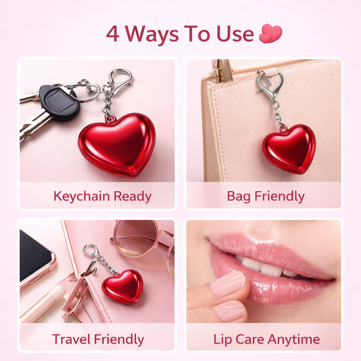 HookedHeart Keychain Tinted  Lip Balm (Pack of 3)