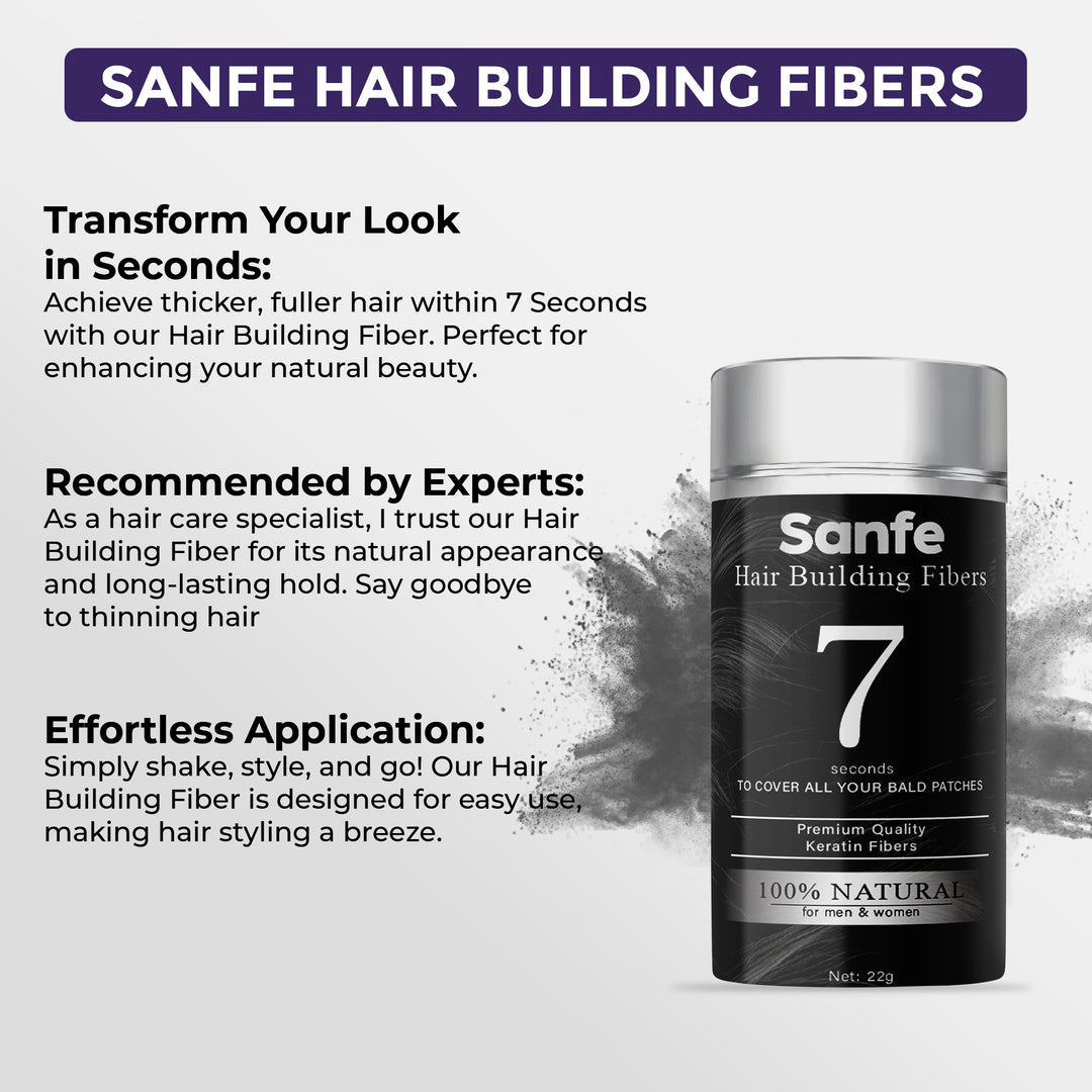 Sanfe Instant Bald Spot Covering Fibers 22gm - Black