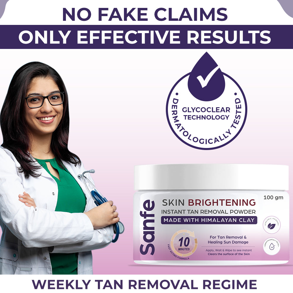 Sanfe Skin Brightening Instant Tan Removal Powder