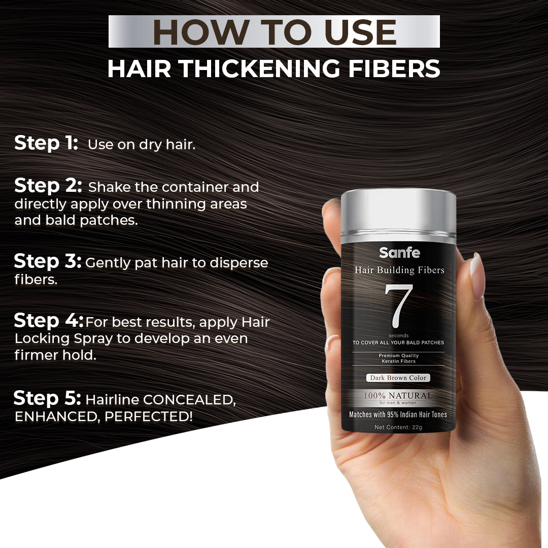 Sanfe Instant Bald Spot Covering Fibers 22gm Black (M)