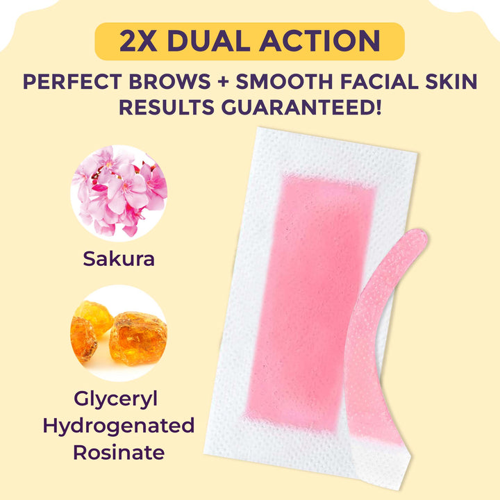 Sanfe Facial Wax Strips Sakura | Convenient, Precise, and Long-lasting Hair Removal for Delicate Face Skin | Enriched With Sakura Cold Gel