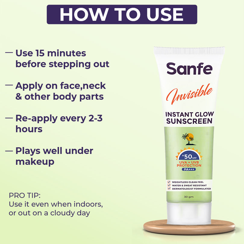 Sanfe Invisible Instant Glow Sunscreen - 30gm