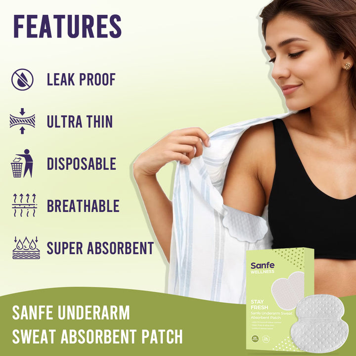 Sanfe Underarm Sweat Absorbent Patch - 5 pairs