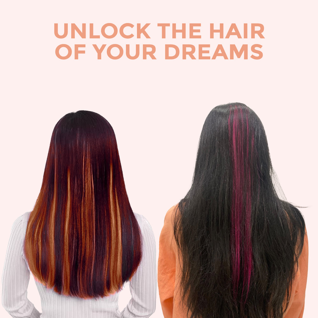 Sanfe Hair Extensions - 100% Human Hair | Washable - Magenta