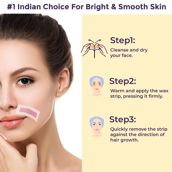 Sanfe Facial Wax Strips Sakura | Convenient, Precise, and Long-lasting Hair Removal for Delicate Face Skin | Enriched With Sakura Cold Gel