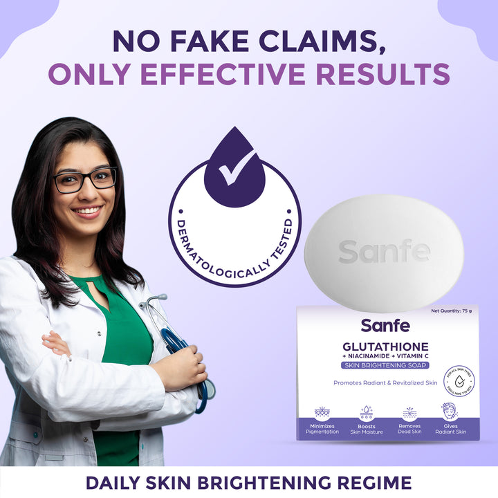 Sanfe Glutathione+Niacinamide+Vitamin C Brightening Soap  75gm