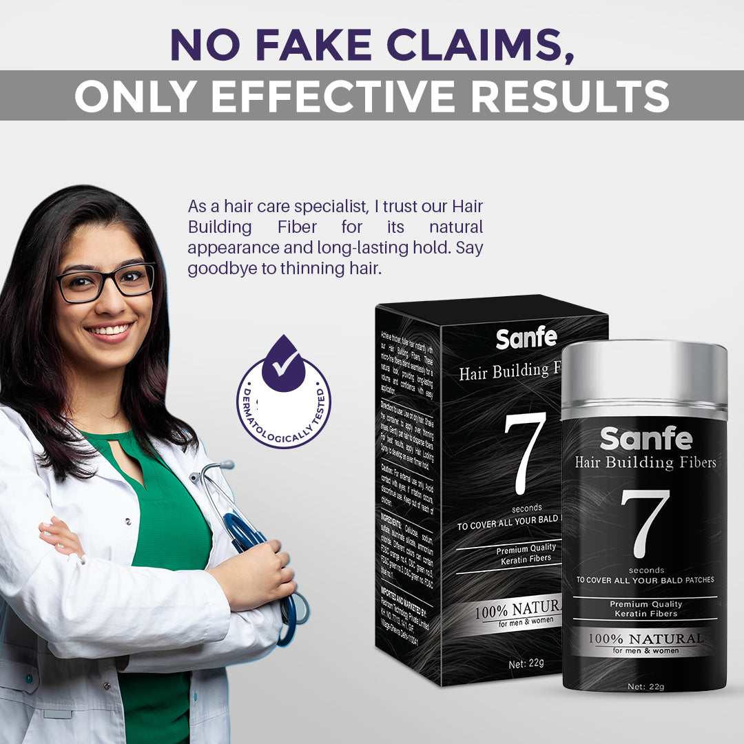Sanfe Instant Bald Spot Covering Fibers 22gm - Black (M)