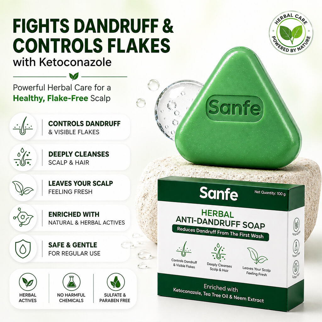 Sanfe Herbal Anti-Dandruff Soap (Pack of 4)
