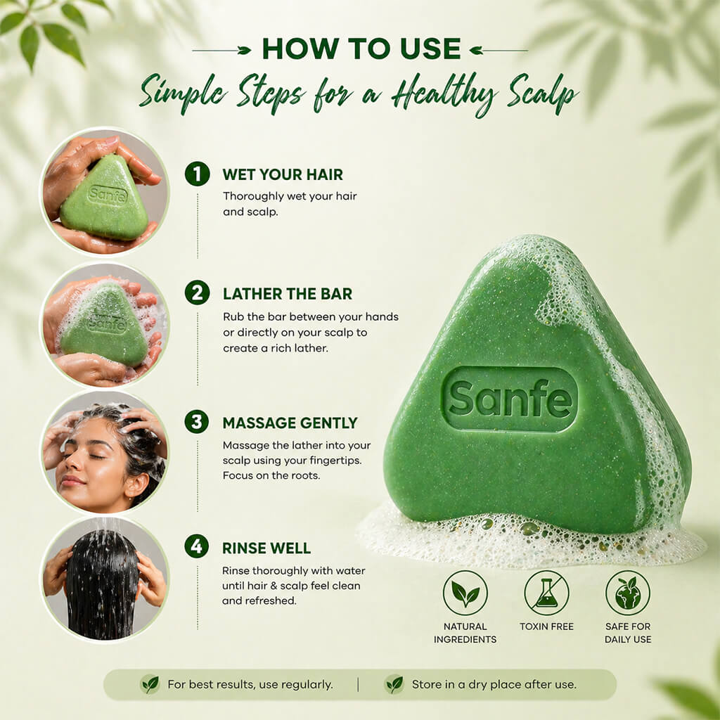 Sanfe Herbal Anti-Dandruff Soap (Pack of 4)
