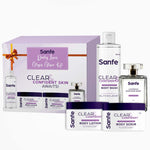 Sanfe Daily Luxe Glyco Glow Gift Kit | Sanfe Clear & Confident Body Wash, Body Scrub, Body Lotion and Luxurious Signature Scent | Gift Set for Your Loved Ones