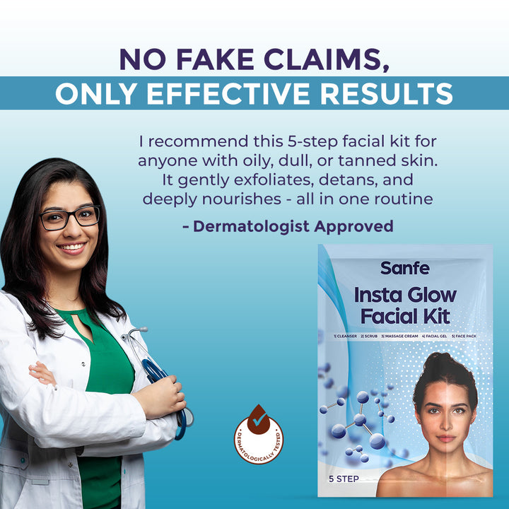 Sanfe Insta Facial Kit | 5-Step Facial Magic for Oily, Dull & Tanned Skin