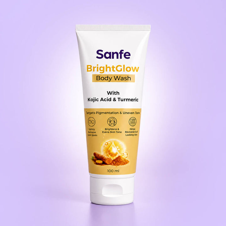 Sanfe Bright glow body wash with Kojic acid & Turmeric